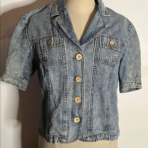 😄Seasons 90’s denim blouse fitted button up small